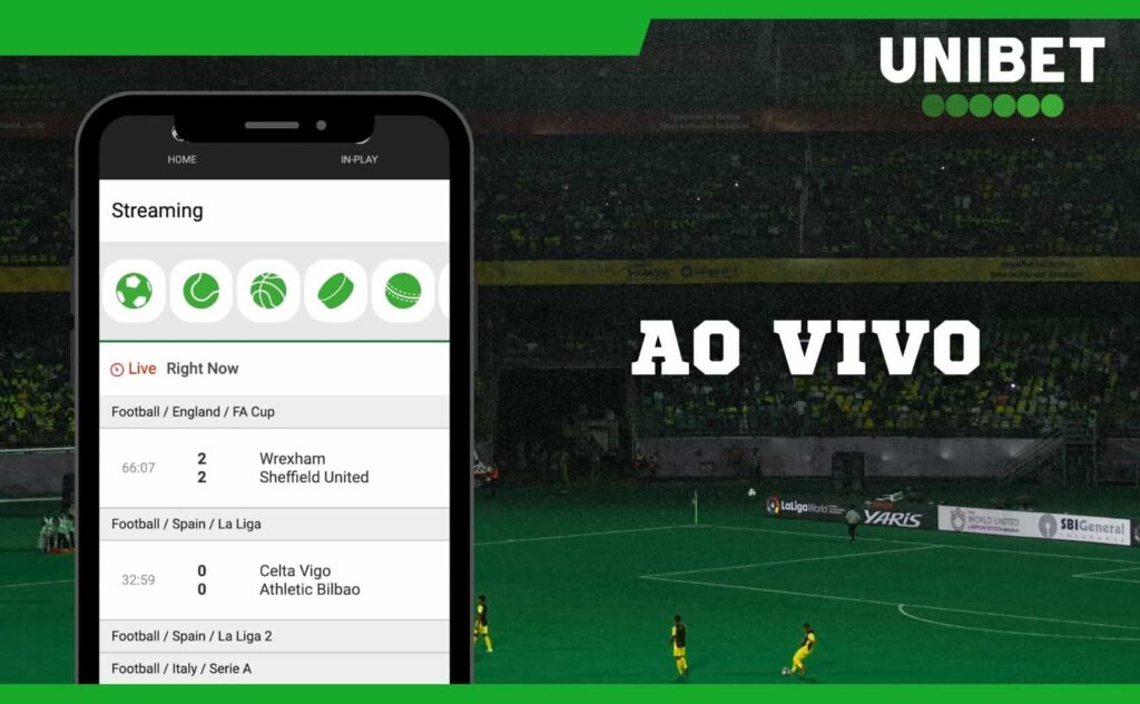 aplicativo ao vivo Unibet Brasil