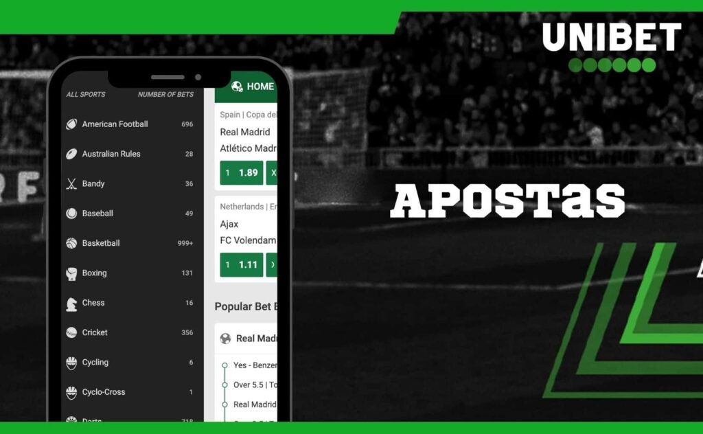 apostas esportivas no aplicativo Unibet Brasil