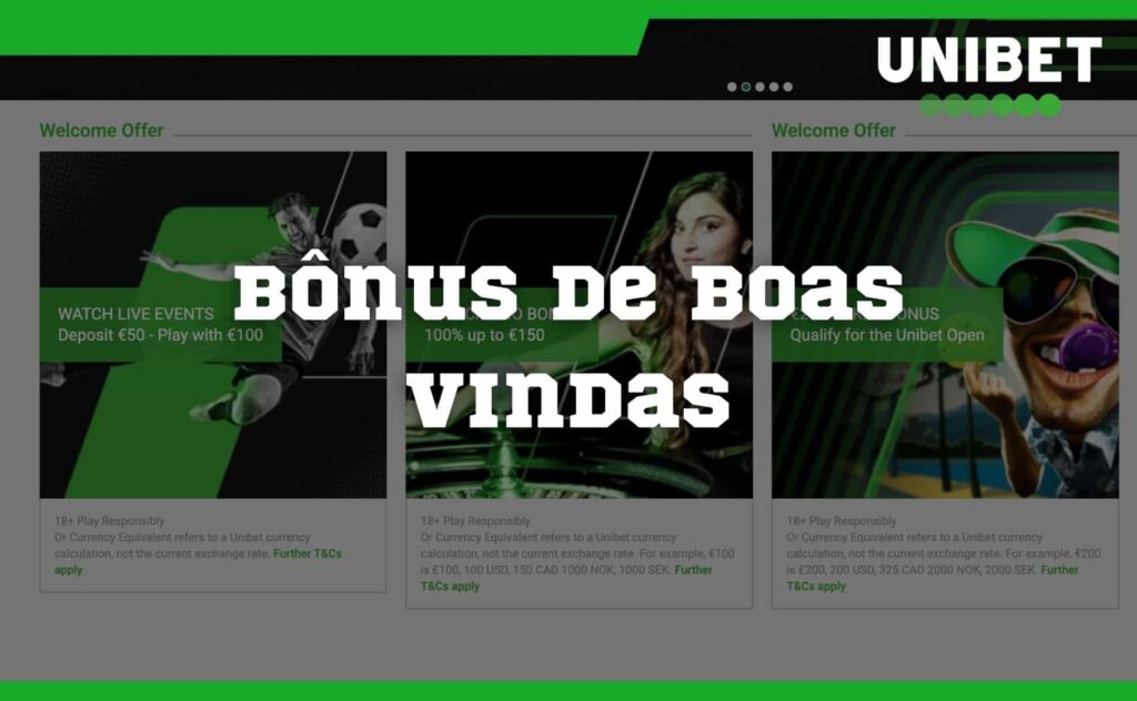 bônus de boas vindas Unibet Brasil