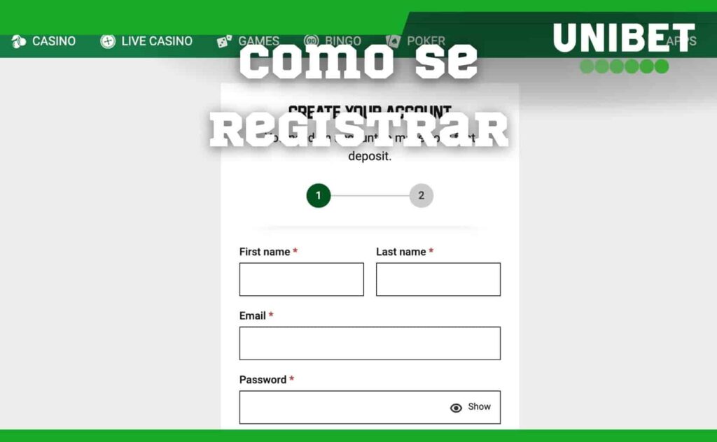 como se registrar no site Unibet Brasil