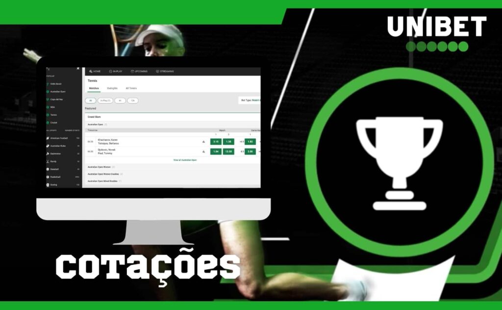 cotações no site Unibet Brasil