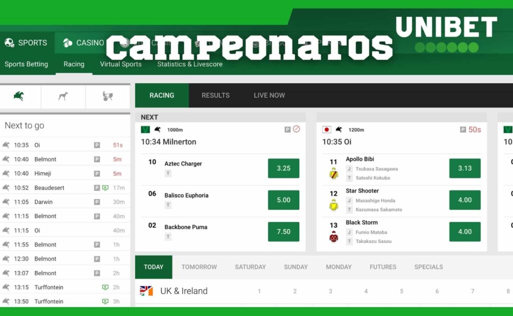 Unibet Brasil racing campeonatos apostas esportivas