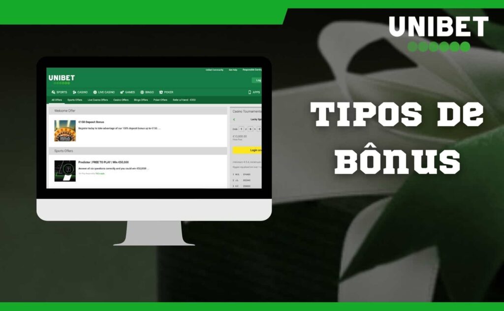 tipos de bônus na plataforma Unibet Brasil guia